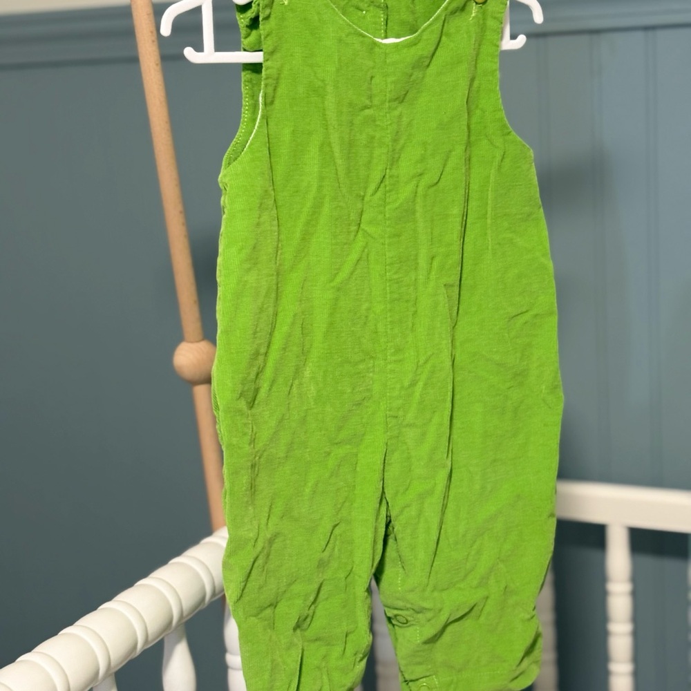 Petit Ami Green Baby Overalls